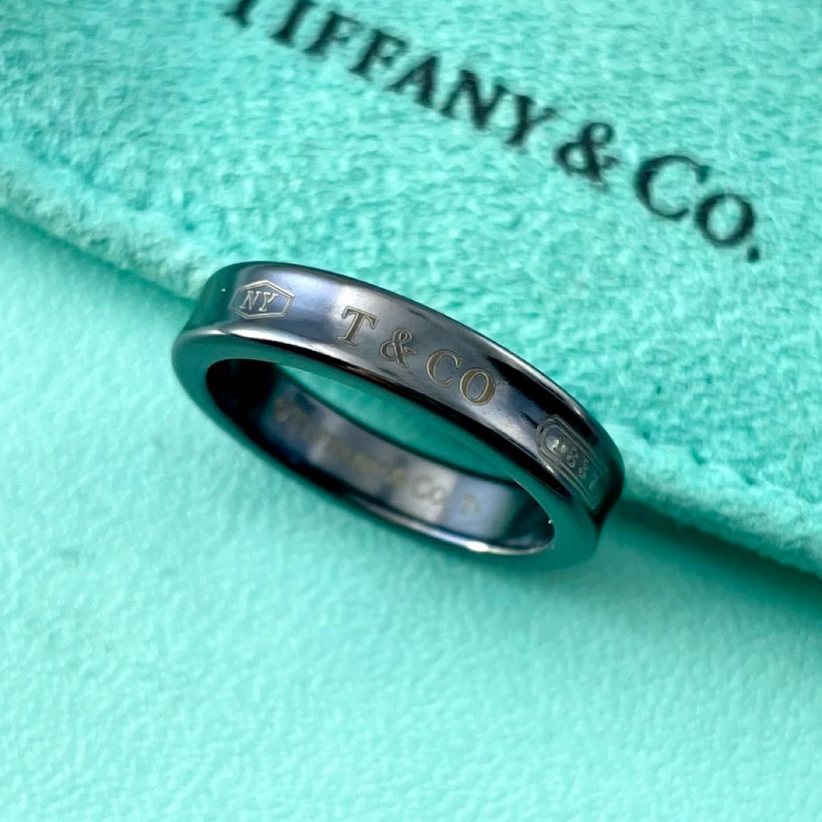 ティファニー 11.5号 1837 ナロー リング ブラック チタン P88fe