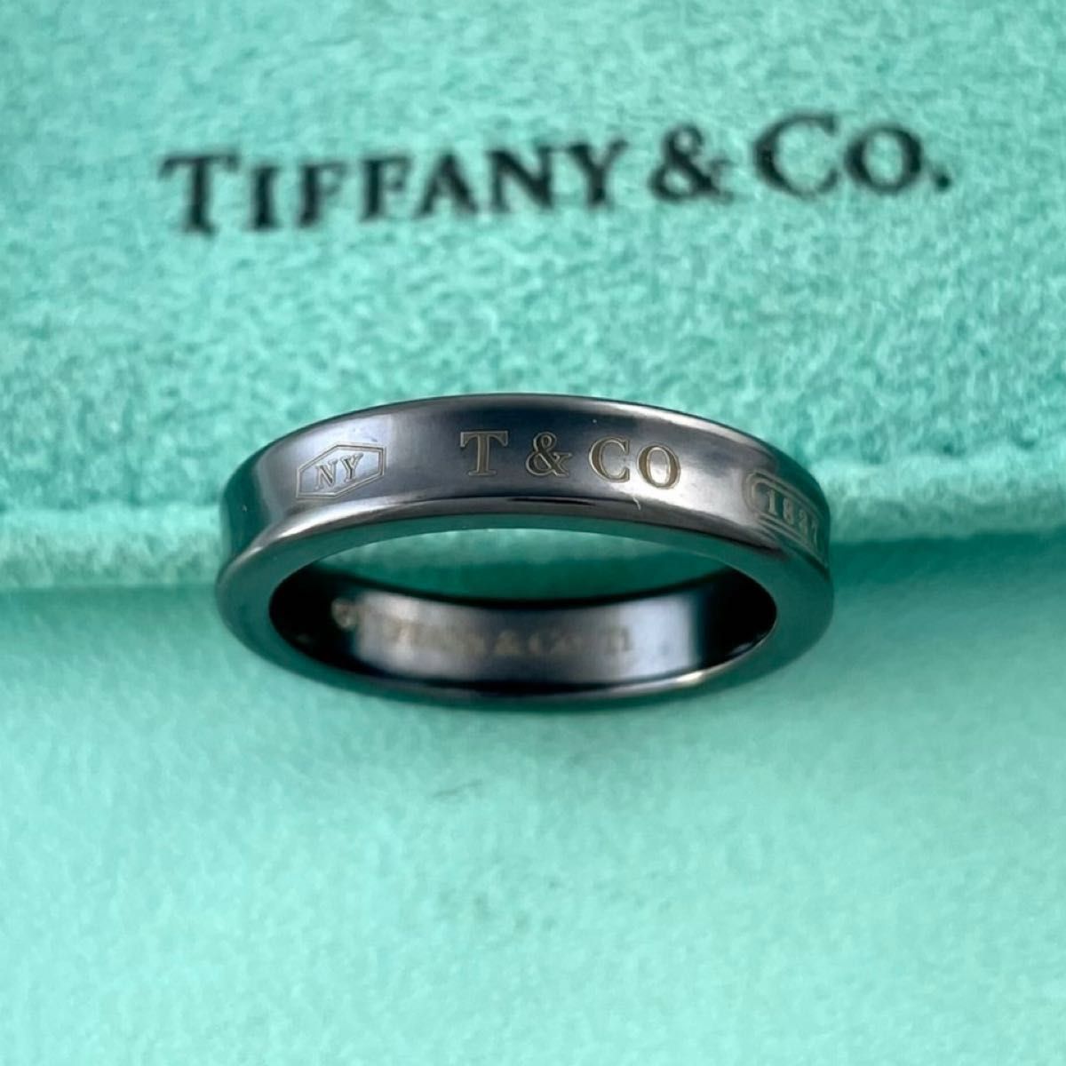 ティファニー 11.5号 1837 ナロー リング ブラック チタン P88fe