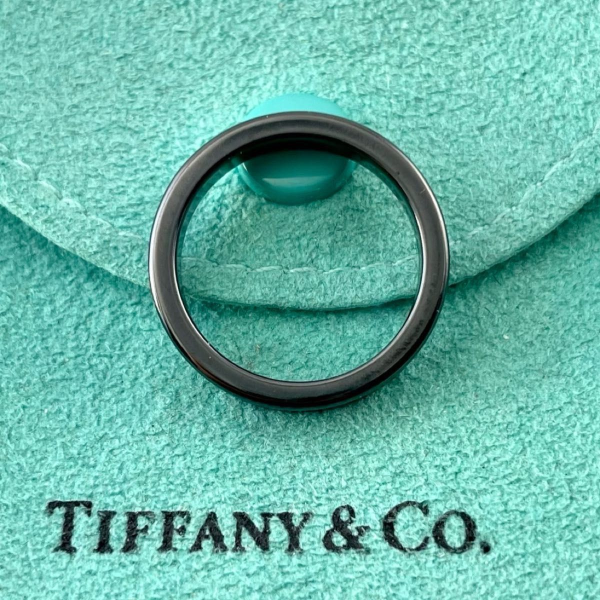 ティファニー 13.5号　ブラック チタン 1837 ナロー リング　美品 ティファニー 13.5号 ブラック チタン 1837 ナロー リング 美品 リング