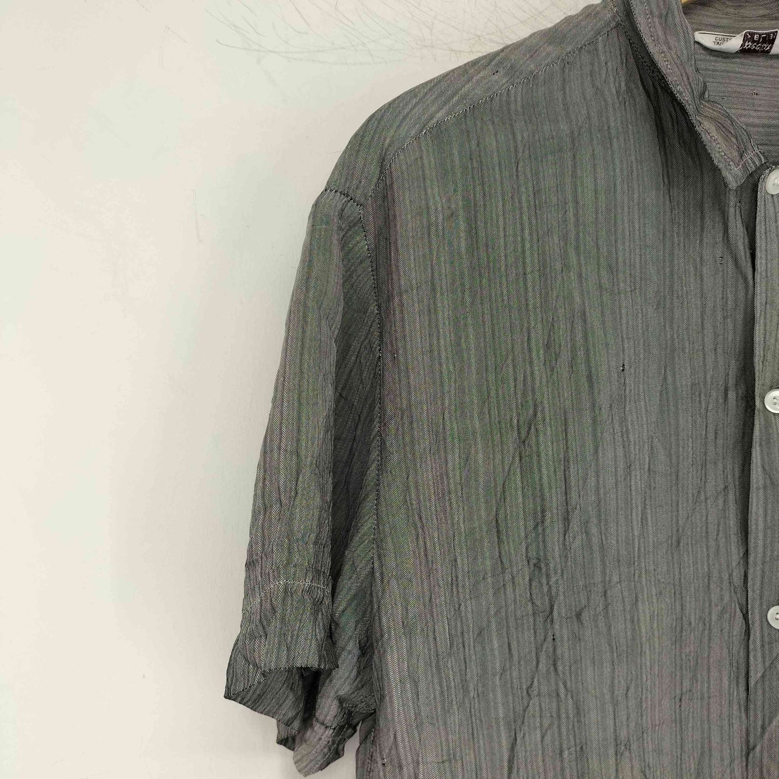 ユーズドフルギ USED古着 60-70s 襟芯 ボックス ストライプ 半袖シャツ