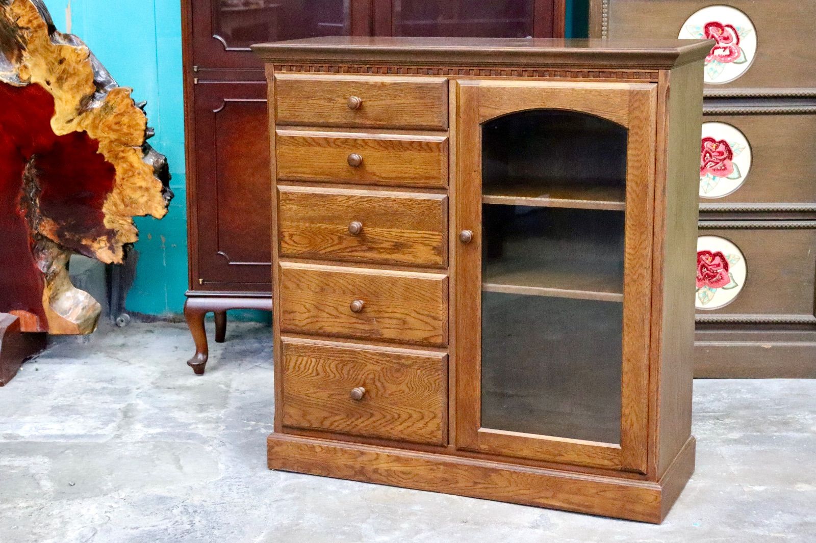 GMIS 392○サイドボード リビングボード キャビネット 電話台 飾り棚 収納 木製 チェスト 引き出し カントリー レトロ アンティーク