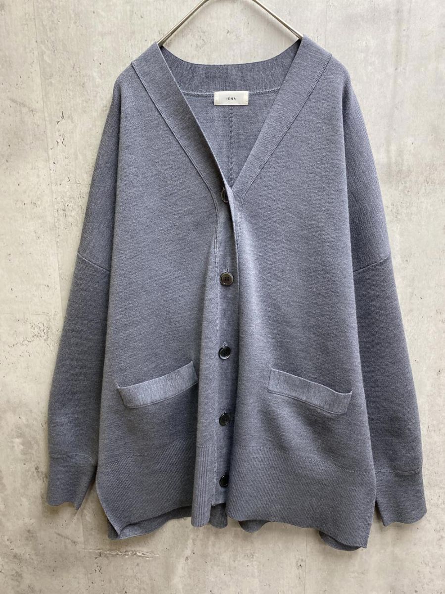 IENA イエナ スーパーファインスムース ポンチョカーディガン グレー