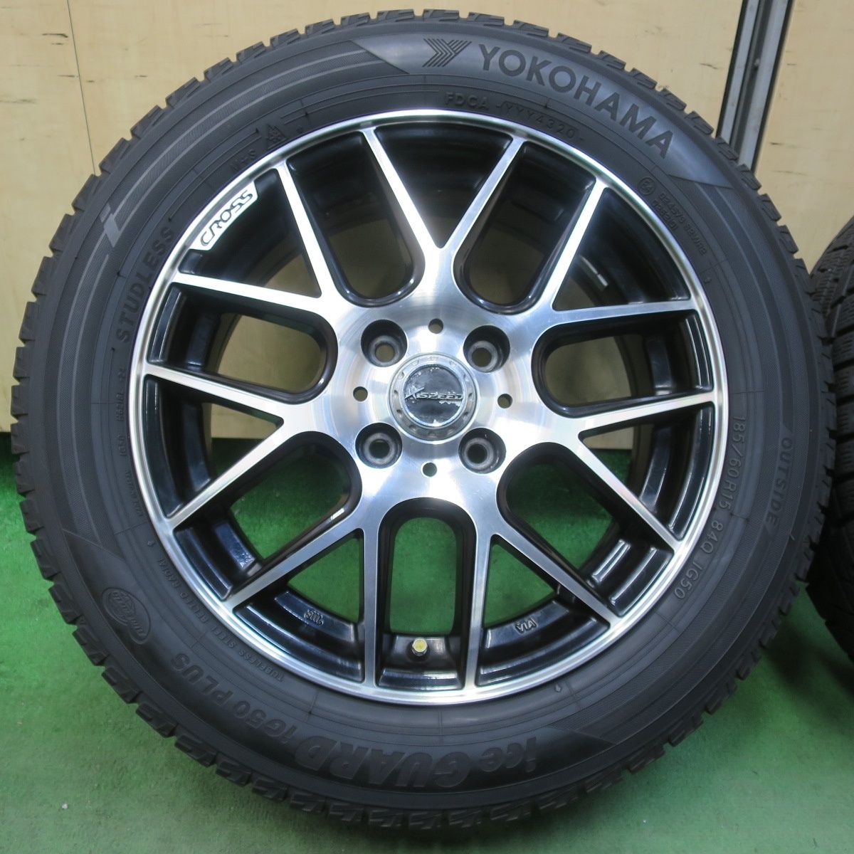 バリ溝 8.5分 スタッドレス 185|60 R 15 ヨコハマ アイスガード iG 50 プラス 60 X CROSS SPEED クロススピード 15インチ PCD 100|4 H 5122913イス