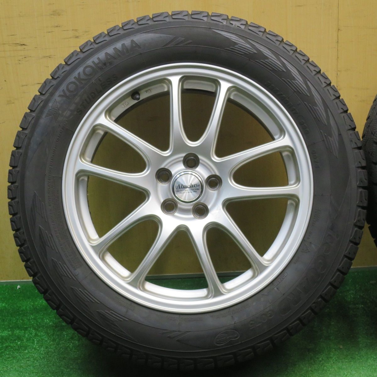  バリ溝 9分 フォレスター 等 225 60 R 17 スタッドレス ヨコハマ アイスガード G 075 Abachro アバクロ マナレイ 17インチ PCD 100 5 H ス 17インチ タイヤ ホイールセット