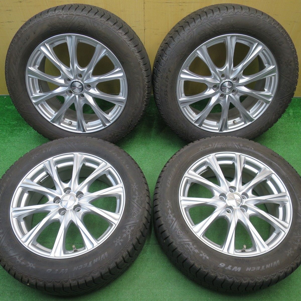 バリ溝 22年 キレイ 9.5分 XV 等 225|55 R 17 スタッドレス バイキング WINTECH WT 6 ILLUGA 社外 アルミ 17インチ PCD 100|5 H ス