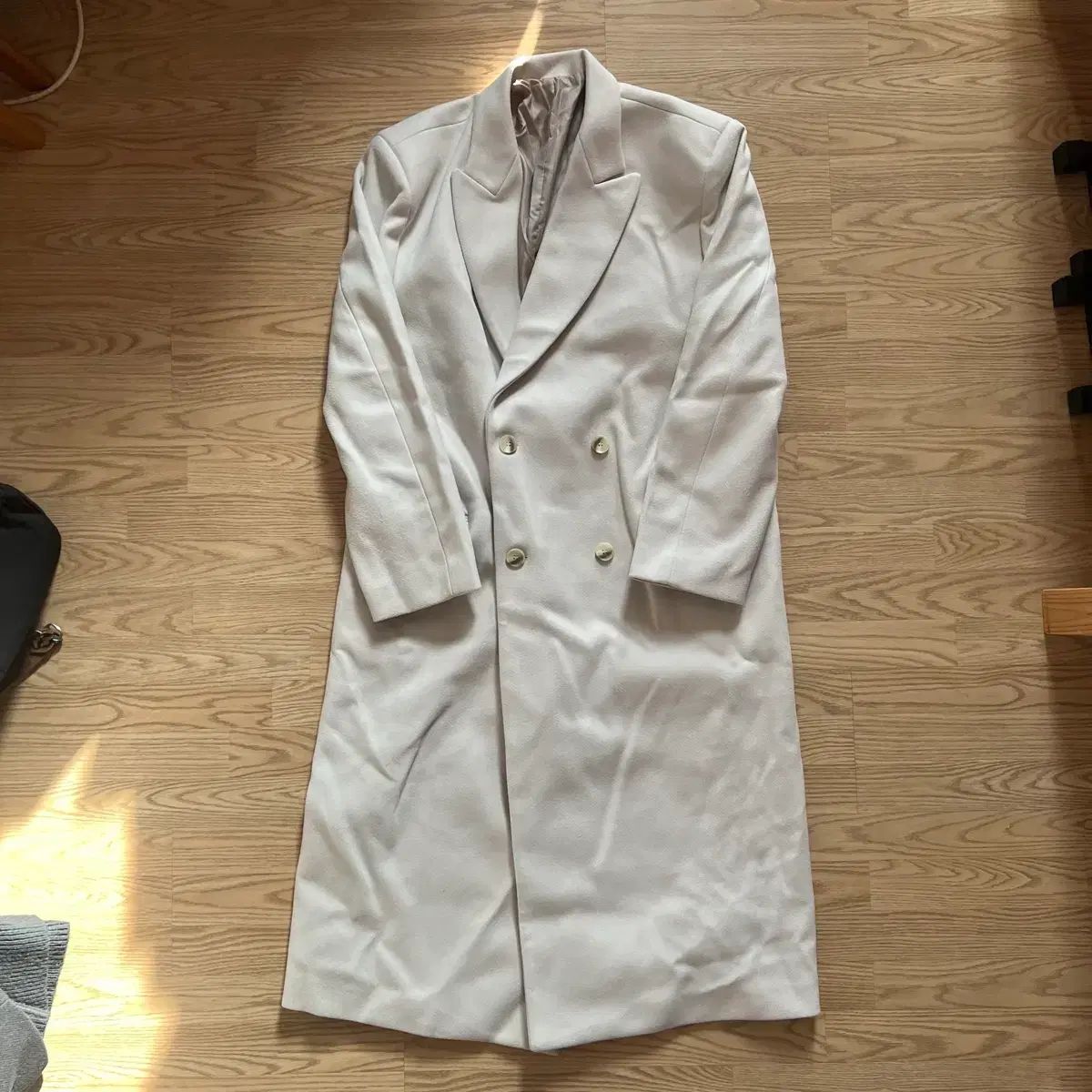 NONE アイボリー マキシ ダブル ロングコート