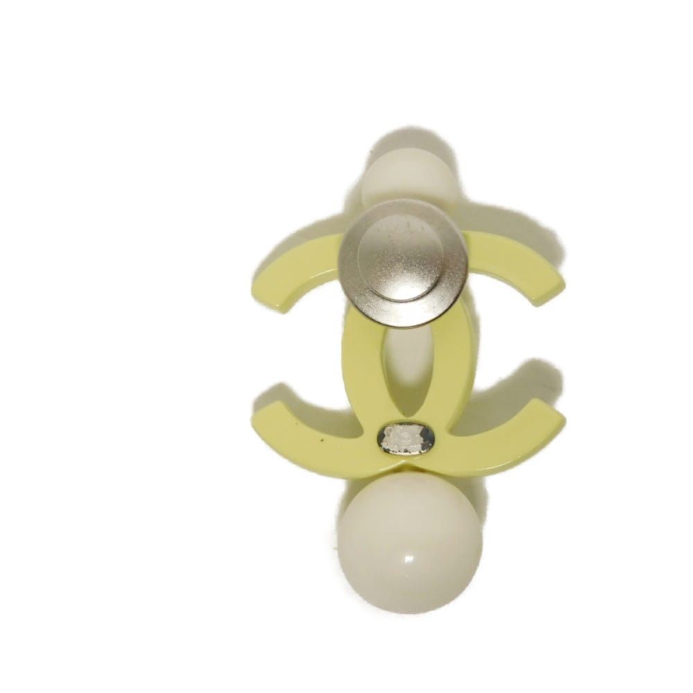 CHANEL シャネル ココマーク ボール ピンブローチ ライト イエロー