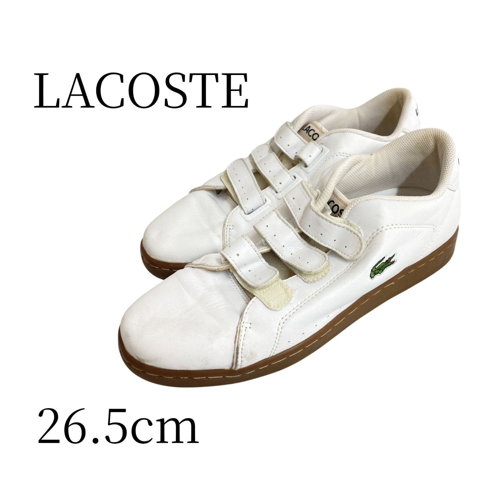 訳あり LACOSTE ラコステ ホワイト スニーカー 26.5cm PSP21-29 - メルカリ