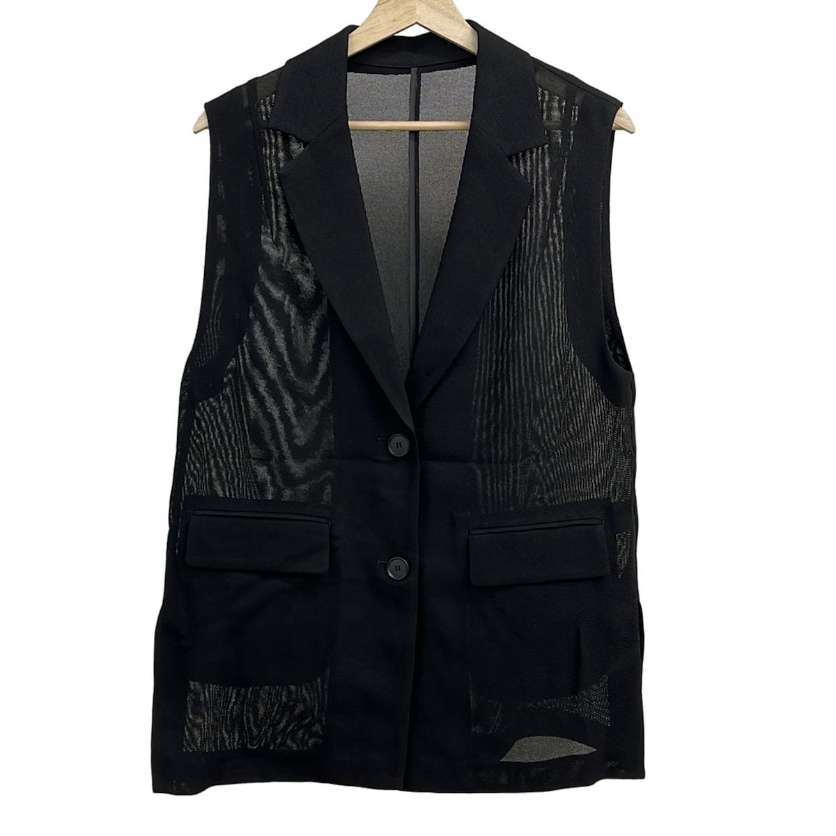 CAFUNE カフネ ベスト サイズ38 M レディース 黒 ロング丈