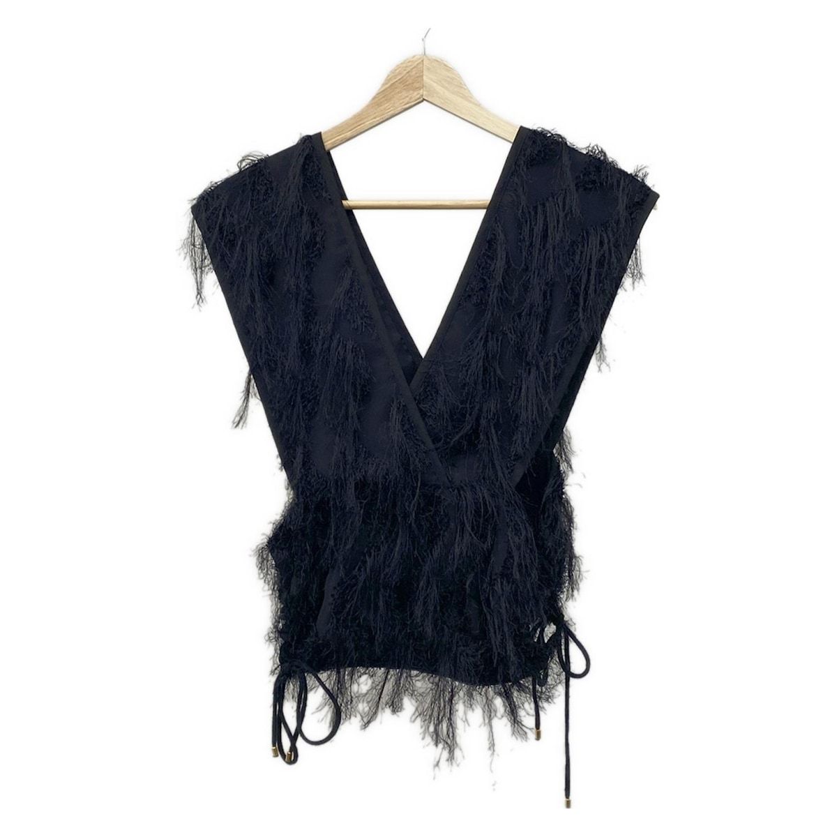 LEINWANDE ラインヴァンド ベスト サイズF レディース 黒 ノースリーブ