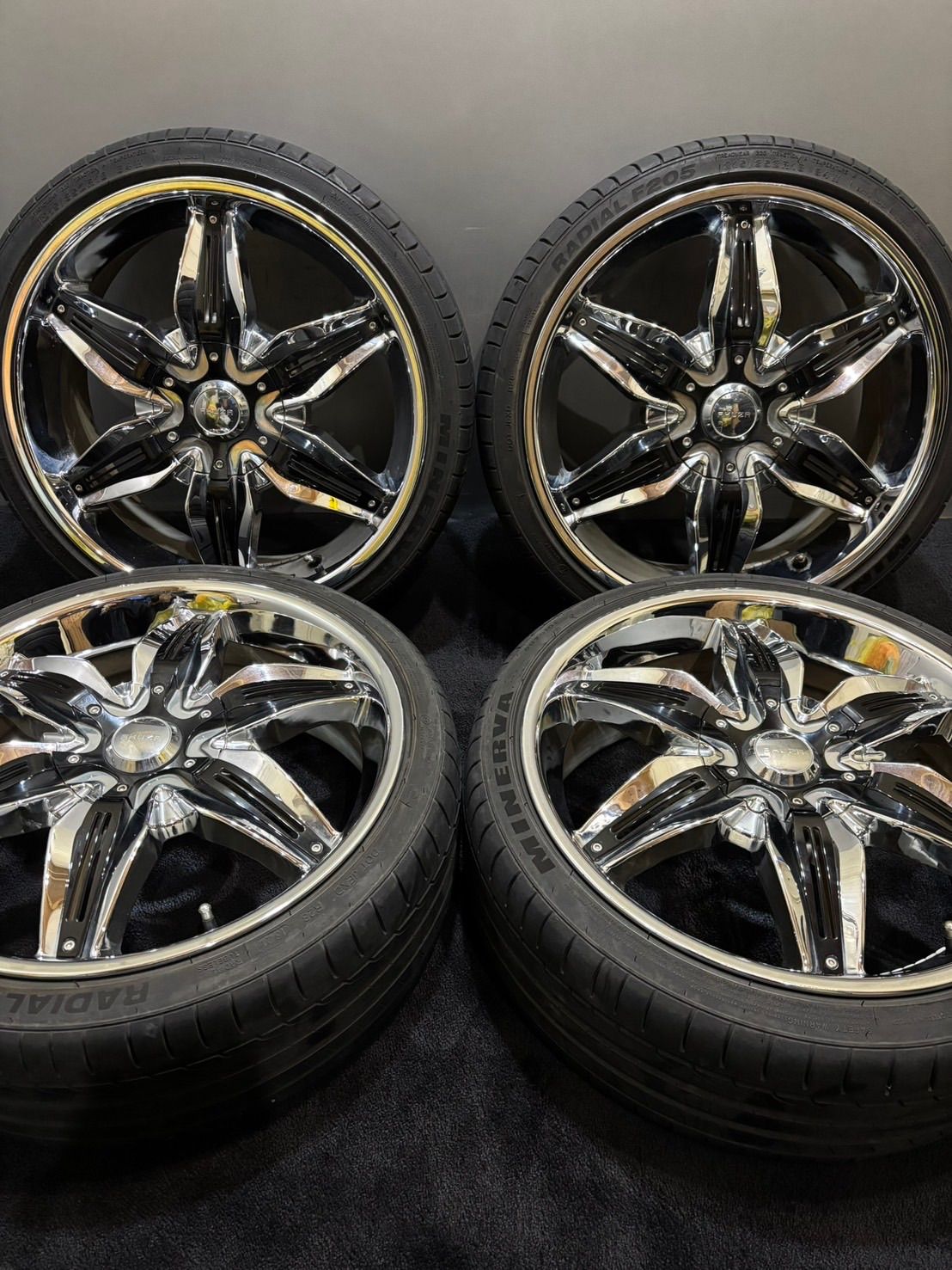 MINERVA RADIAL F205 215/35ZR18☆サマータイヤ2本☆ ☆215/35ZR18 MINERVA/RADIAL F205 21年製 AKUZA 18インチ 7.5J +45