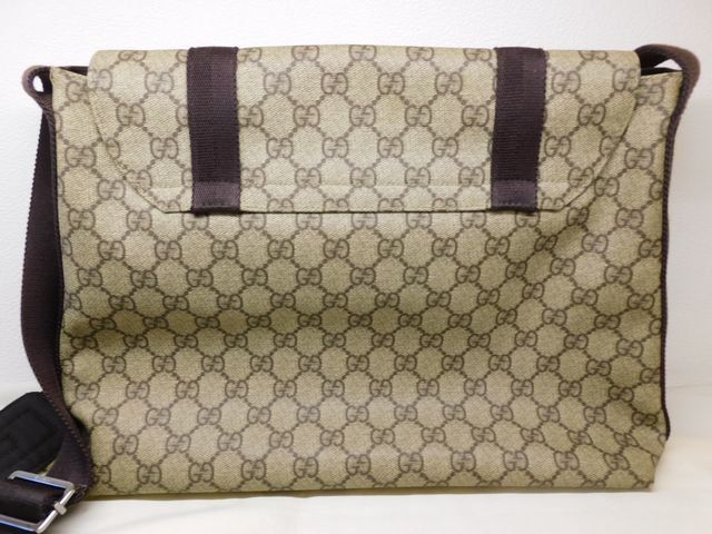 グッチ ■ GGスプリーム 122373 メッセンジャー バッグ ショルダーバッグ PVC ベージュ GUCCI □7L グッチ □ GGスプリーム 122373 メッセンジャー バッグ ショルダー