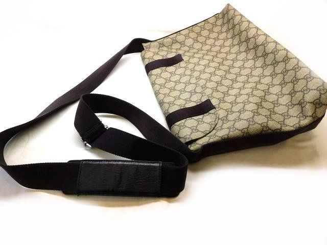 グッチ ■ GGスプリーム 122373 メッセンジャー バッグ ショルダーバッグ PVC ベージュ GUCCI □7L グッチ □ GGスプリーム 122373 メッセンジャー バッグ ショルダー