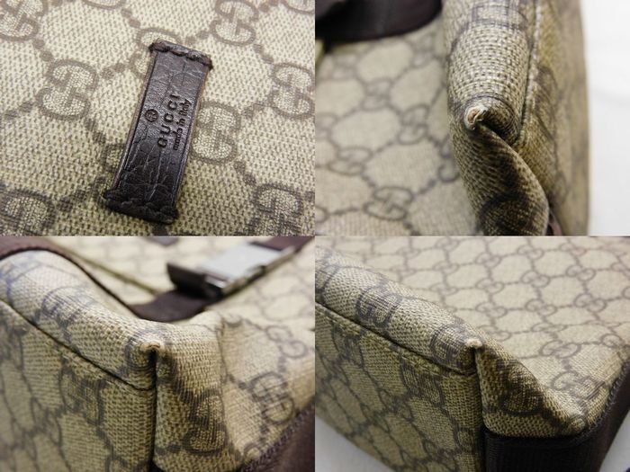 グッチ ■ GGスプリーム 122373 メッセンジャー バッグ ショルダーバッグ PVC ベージュ GUCCI □7L グッチ □ GGスプリーム 122373 メッセンジャー バッグ ショルダー