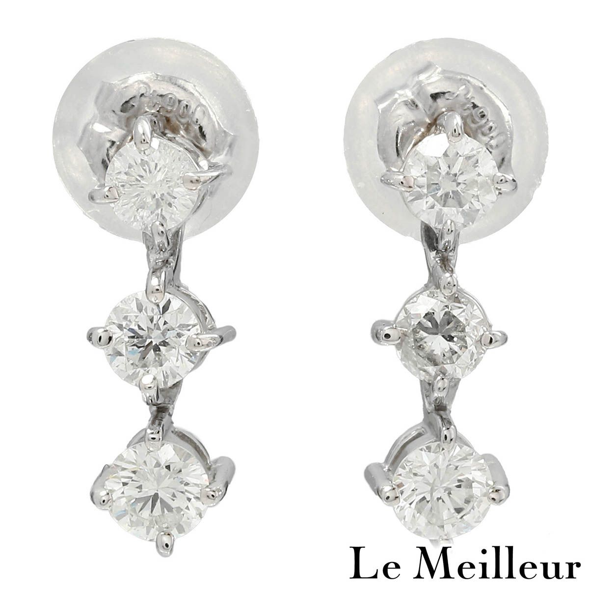 ダイヤモンド 0 25 ct プラチナ Pt 900 ピアス プレラブド