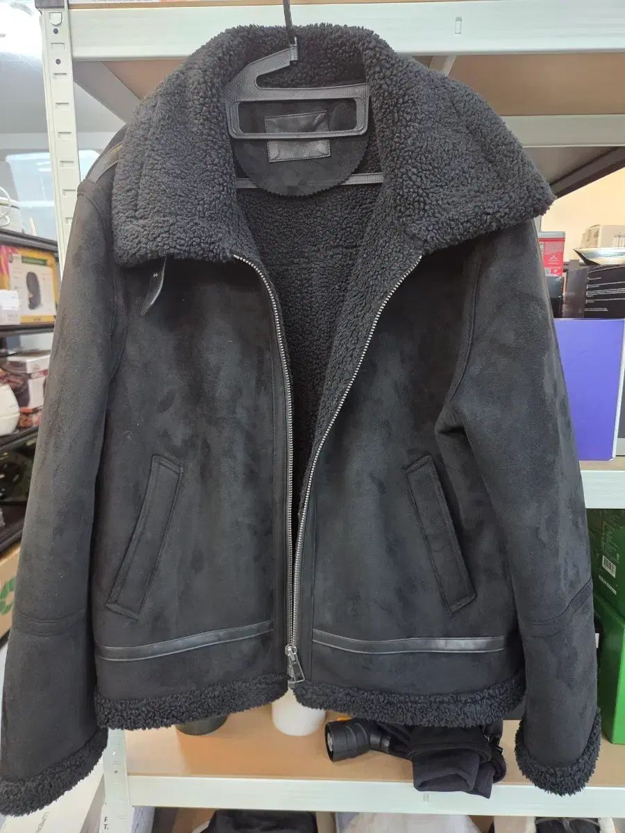 ブランドゥッド ブラック スウェード ムートン ジャケット