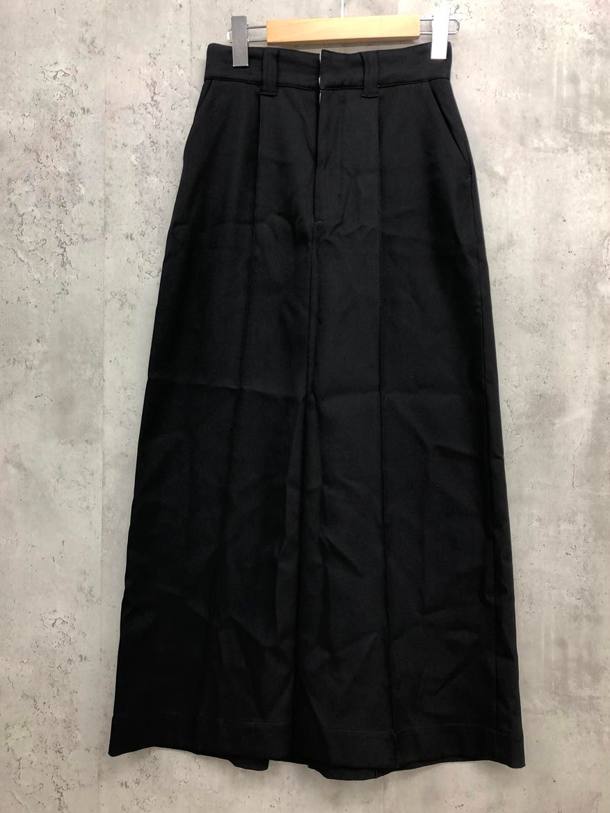 CLEANA クリーナ DN S 078 日本製 バックプリーツ ロング スカート size 1 黒 ◎レディース