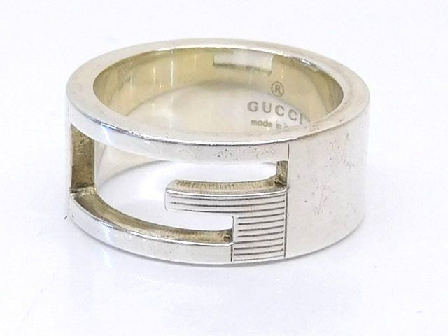 GUCCI グッチ □ Gくり抜き リング 指輪 シルバー925 表記サイズ9 実寸