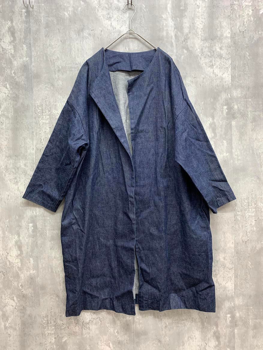 Cion シオン 日本製 インディゴ ロング Gジャン デニム コート ジャケット ブルー ◎レディース