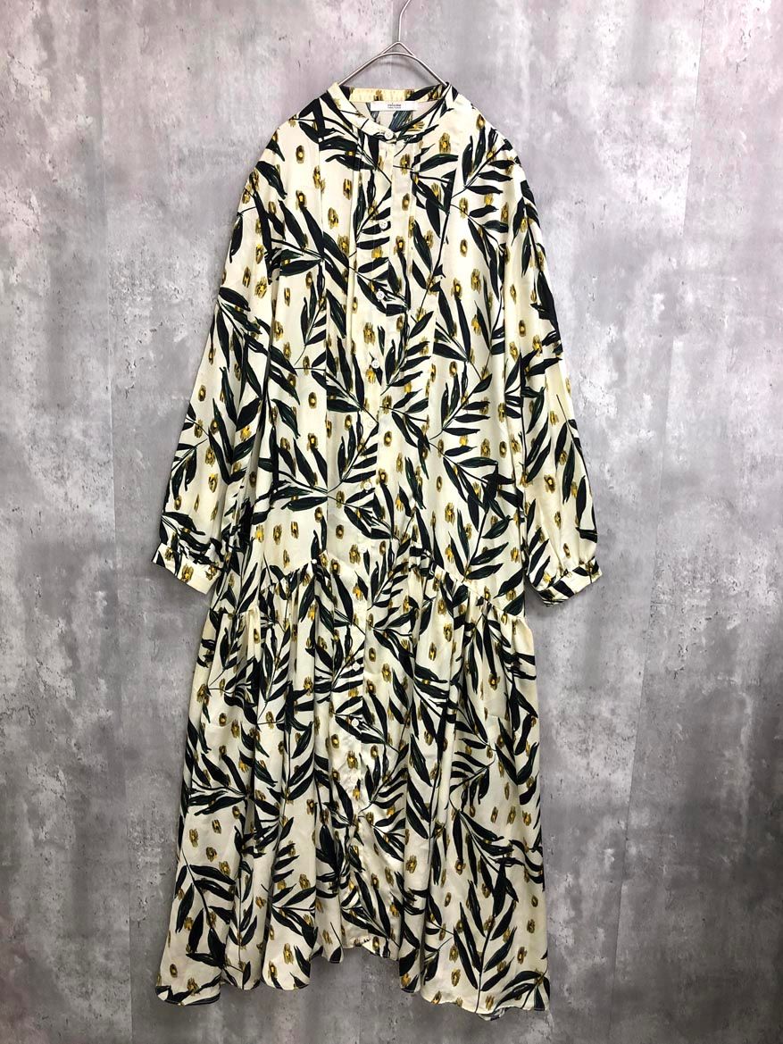 JOURNAL relume ジャーナルスタンダードレリューム 総柄 ボタニカル ボタン 羽織り ワンピース sizeF アイボリー ◎レディース