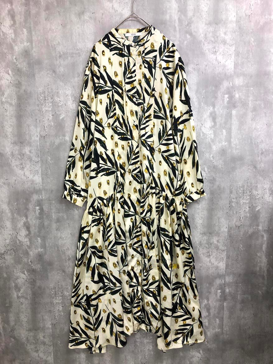 JOURNAL relume ジャーナルスタンダードレリューム 総柄 ボタニカル ボタン 羽織り ワンピース sizeF アイボリー ◎レディース