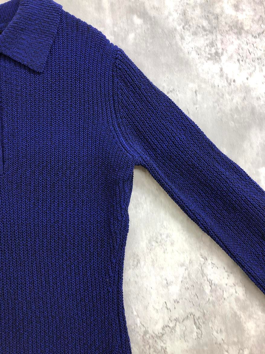 Desigual デシグアル リブ編み NAJA ロングスリーブ ワンピース sizeM ブルー ◎レディース