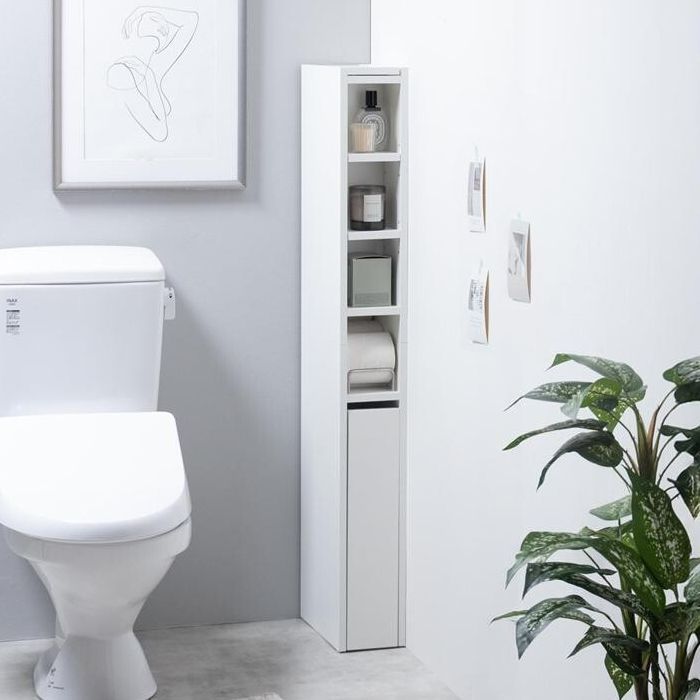 トイレ収納 幅15cm 収納棚 引き出し収納 省スペース スリム トイレラック トイレットペーパー収納 掃除用具収納 収納家具 シンプル おしゃれ かわいい
