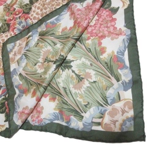 リバティ LIBERTY スカーフ シルク 花柄 イタリア製 グリー系 マルチ