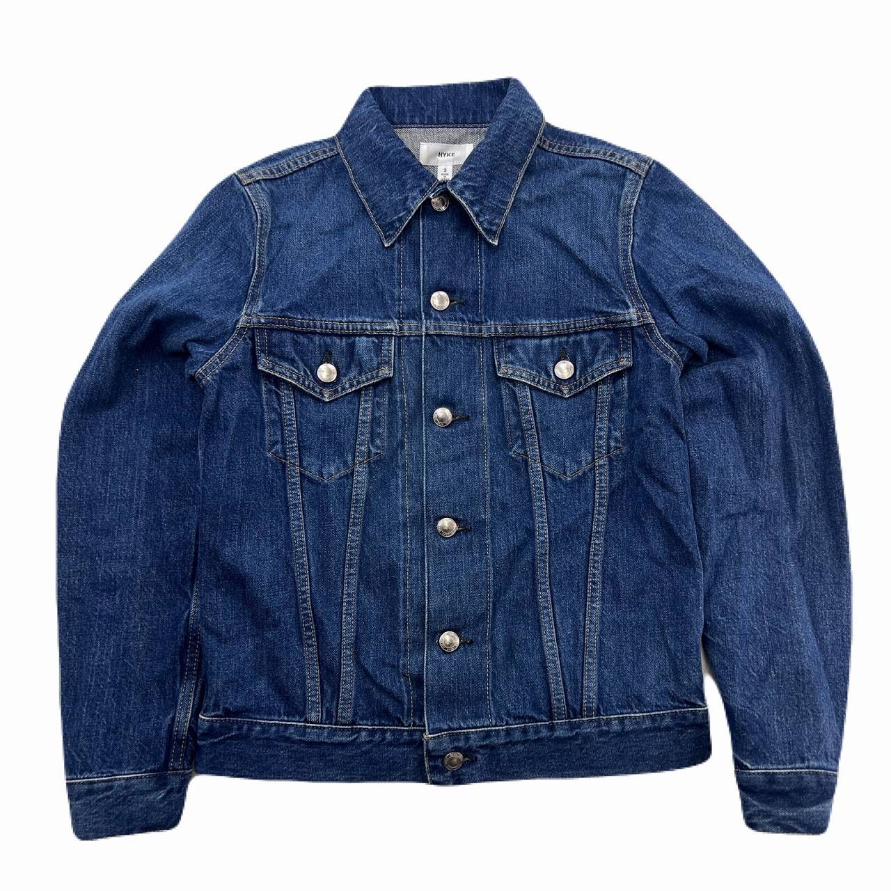 HYKE デニムジャケット レディース Mサイズ相当 インディゴブルー Gジャン セルビッチ 3 rd 耳付き シンプル