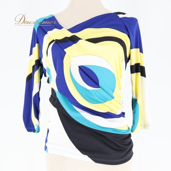 社交ダンス 衣装 トップス ブラウス ブルー系 チャコットロイヤル