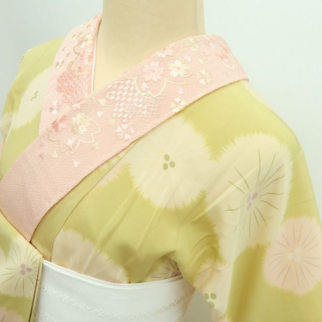 百華❀Y4327◇袷 広衿仕立て 仕付け糸・刺繍衿付 手縫い仕立て 正絹