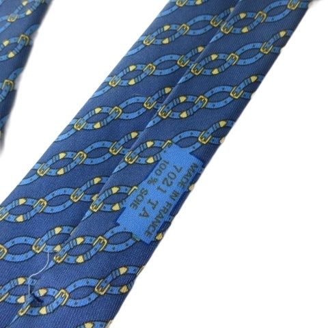 エルメス HERMES ネクタイ 7021TA シルク100 総柄 ネイビー 紺 - メルカリ
