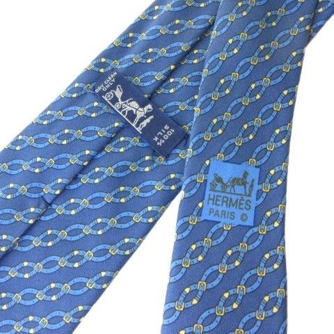 エルメス HERMES ネクタイ 7021TA シルク100 総柄 ネイビー 紺 - メルカリ
