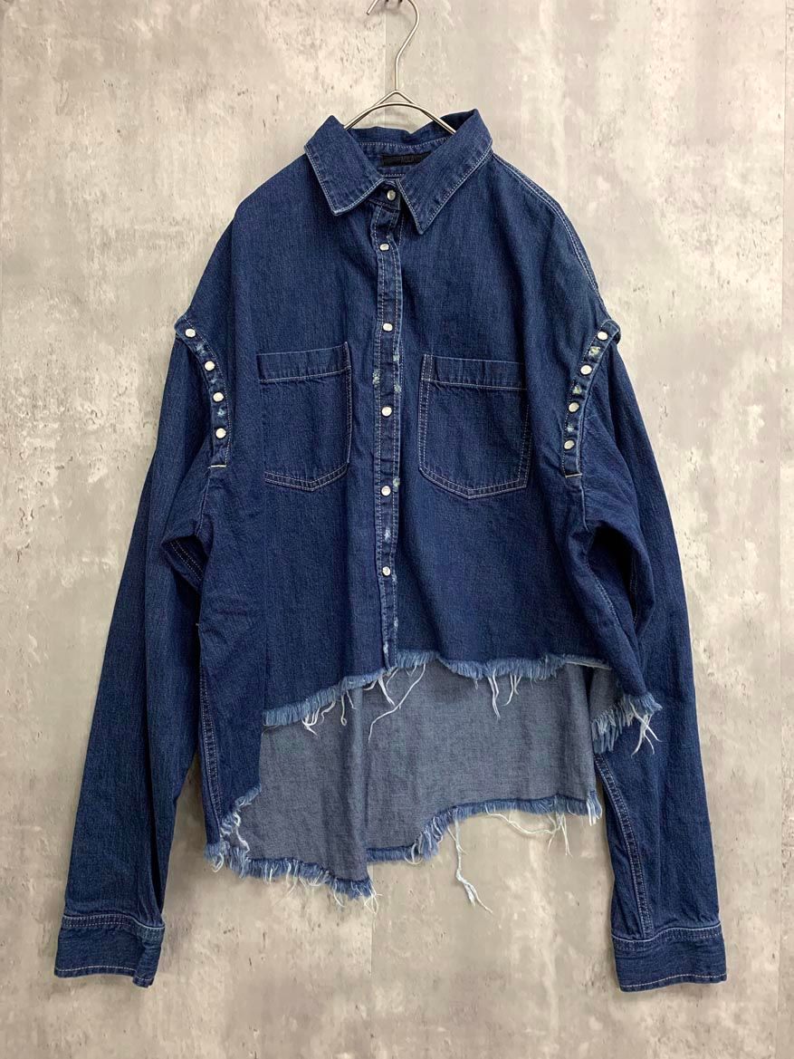 AULA アウラ 3172 04078 切りっぱなし Gジャン デニム ジャケット size 0 インディゴ ◎レディース