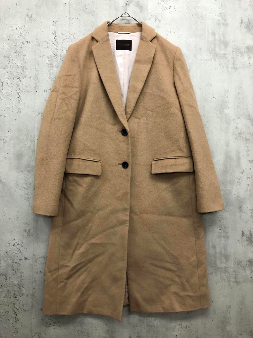 トゥモローランド 13 08 95 08401 トゥモローランドコレクション ウールカシミヤ チェスター コート size 36 ベージュ ◎レディース