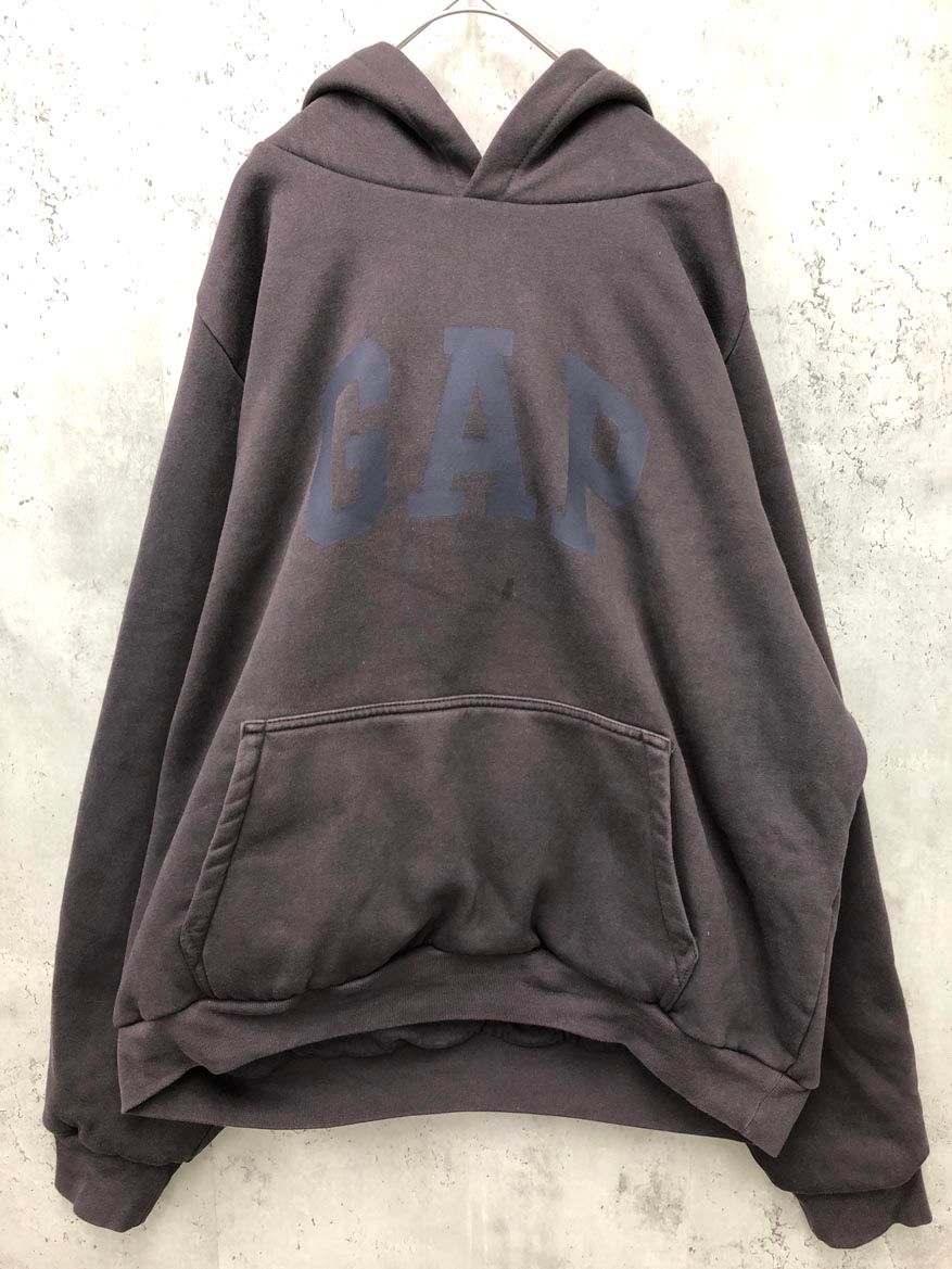 YEEZY イージー GAP BALENCIAGA DOVE OVERSIZED PULLOVERPARKA ギャップ バレンシアガ ドーヴ オーバーサイズ パーカー プルオーバー sizeXL チャコールグレー ◎メンズ