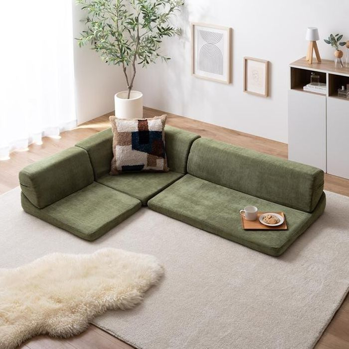 ソファ 3点セット フロアソファ ゆったり ローソファ フリーレイアウト ウレタン素材 寝られる リクライニング シンプル おしゃれ かわいい リビング ワンルーム 1人暮らし