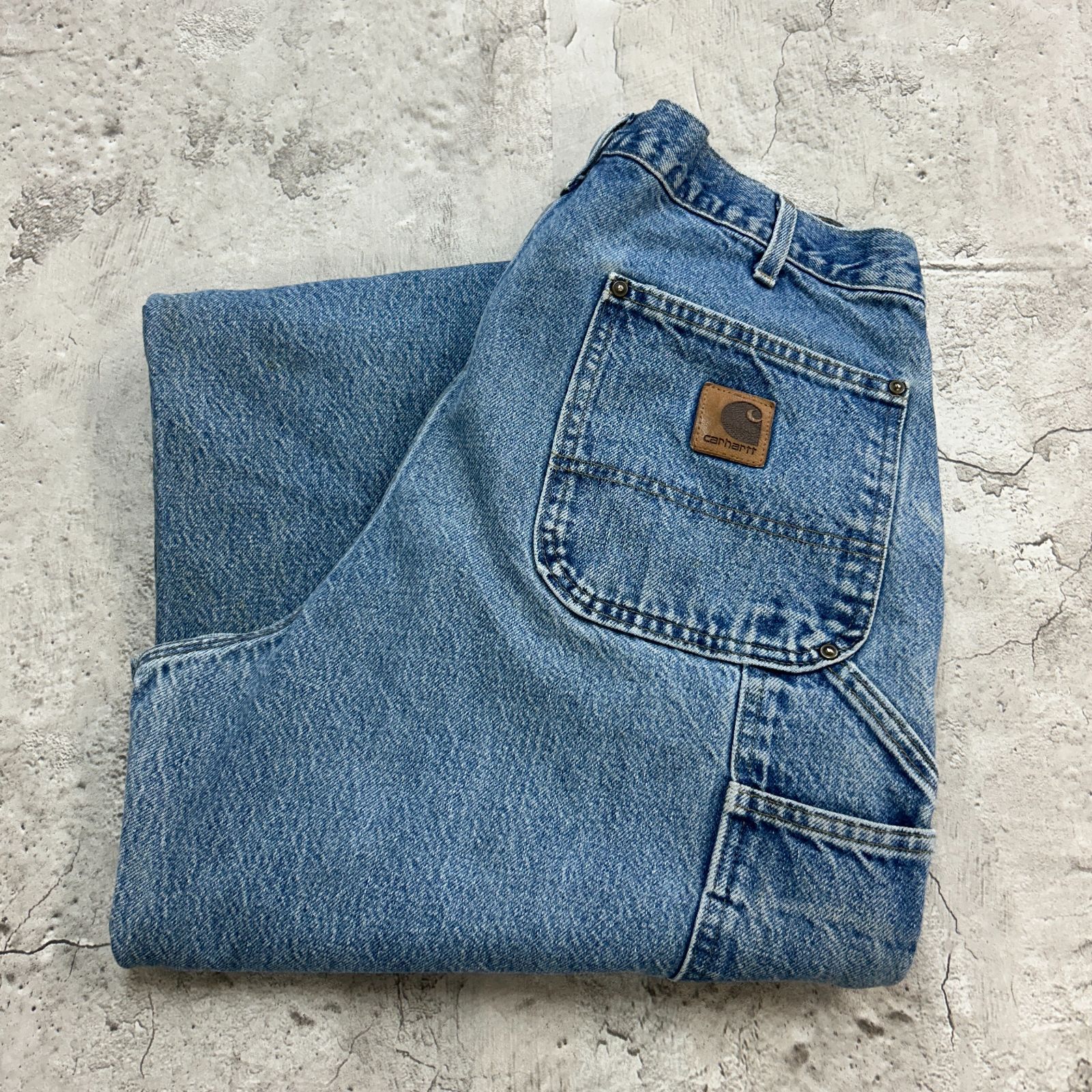 0*s様 ★USA古着★ Carhartt ダブルニー　デニム　ペインターパンツ 00s USA製 Carhartt ダブルニーデニムペインターパンツ 古着 ライト