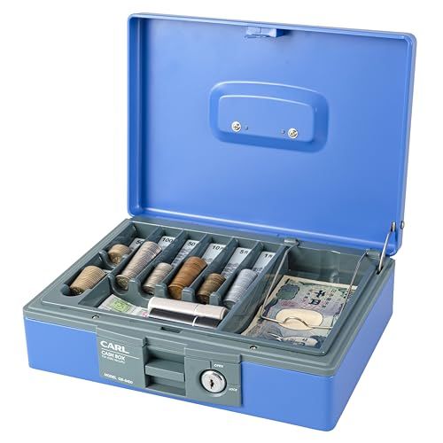 迅速に発送 カール事務器 手提げ金庫 キャッシュボックス A 5 ブルー CB 8400 B c 9 d 5948 e