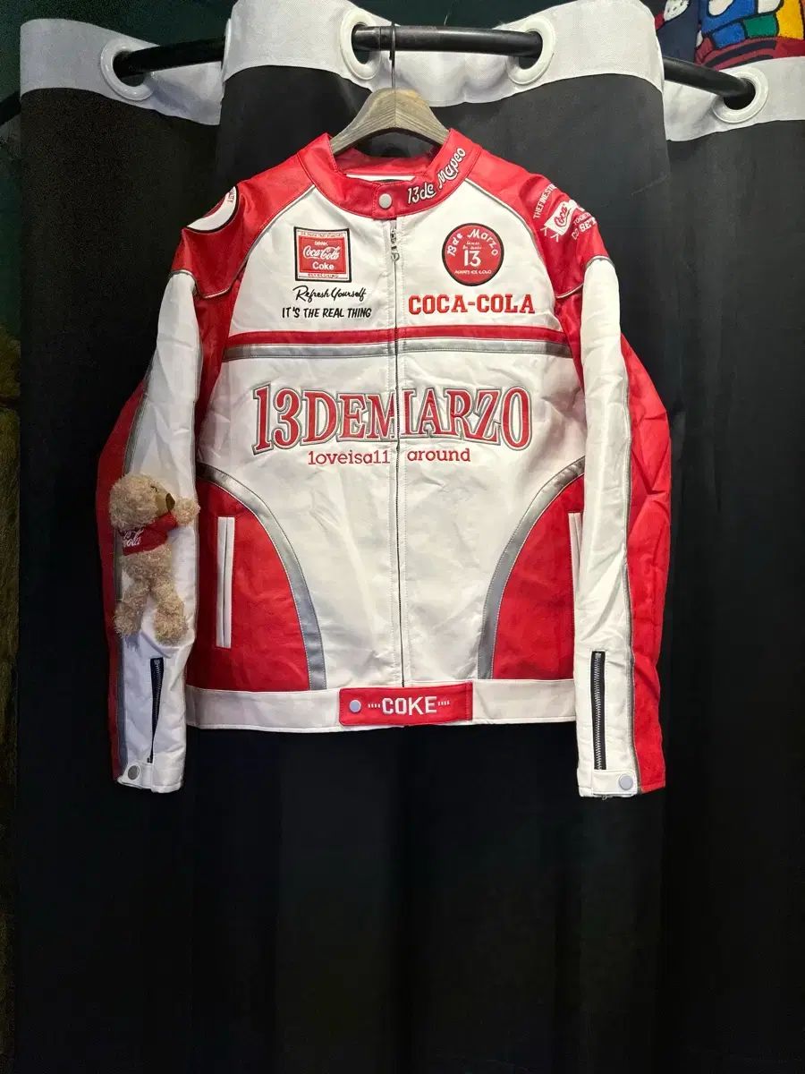 コカコーラ レーシン ジャケット レッド 白