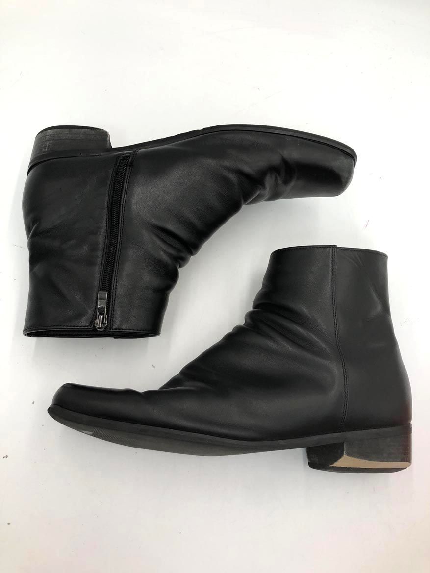 CALLNE カルネ BU 168 革 レザー ジップ ショート ブーツ size 44 黒 ◎メンズ