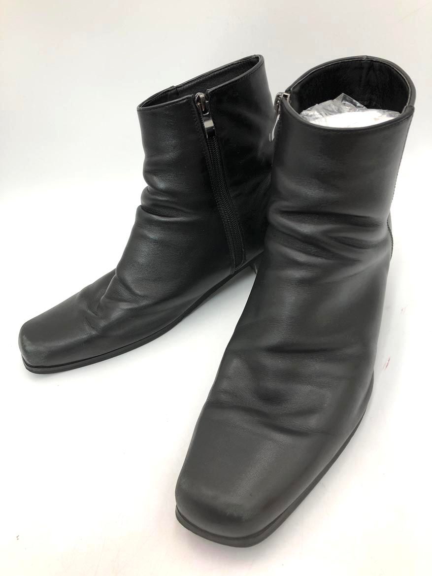 CALLNE カルネ BU 168 革 レザー ジップ ショート ブーツ size 44 黒 ◎メンズ