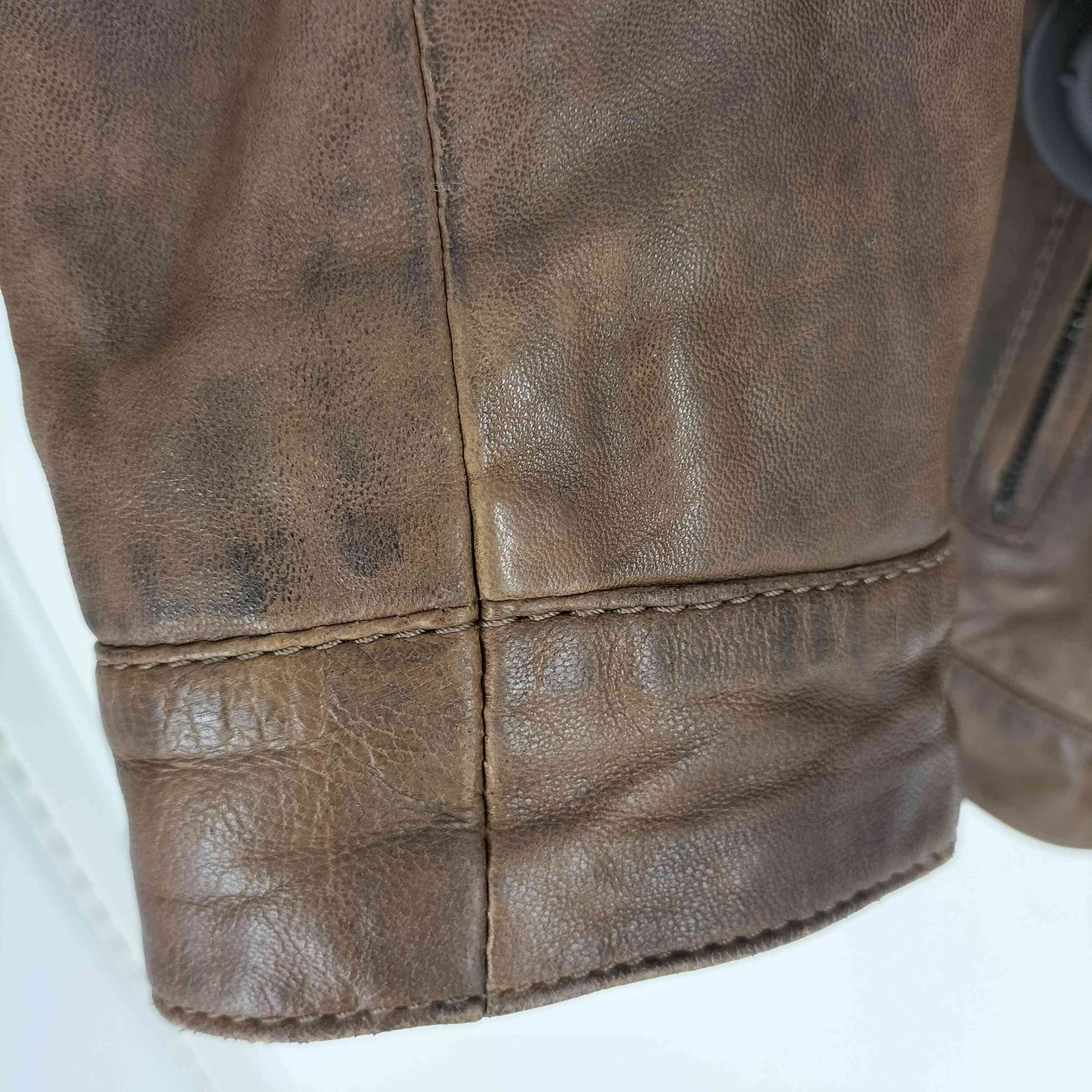 ユーズドフルギ USED古着 ジップアップ シープレザー ジャケット