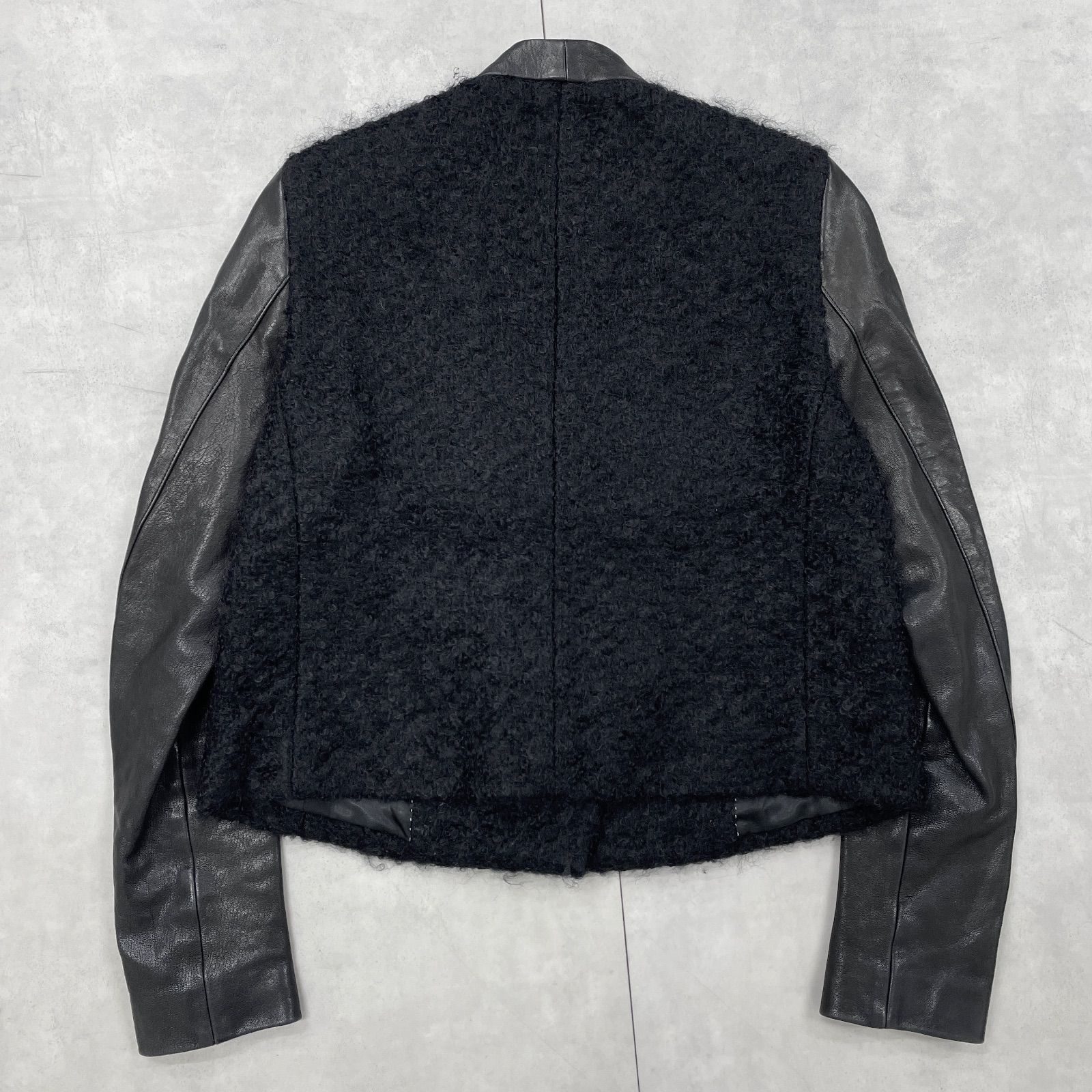 Neil Barrett ニールバレット レザージャケット ノーカラー 切替