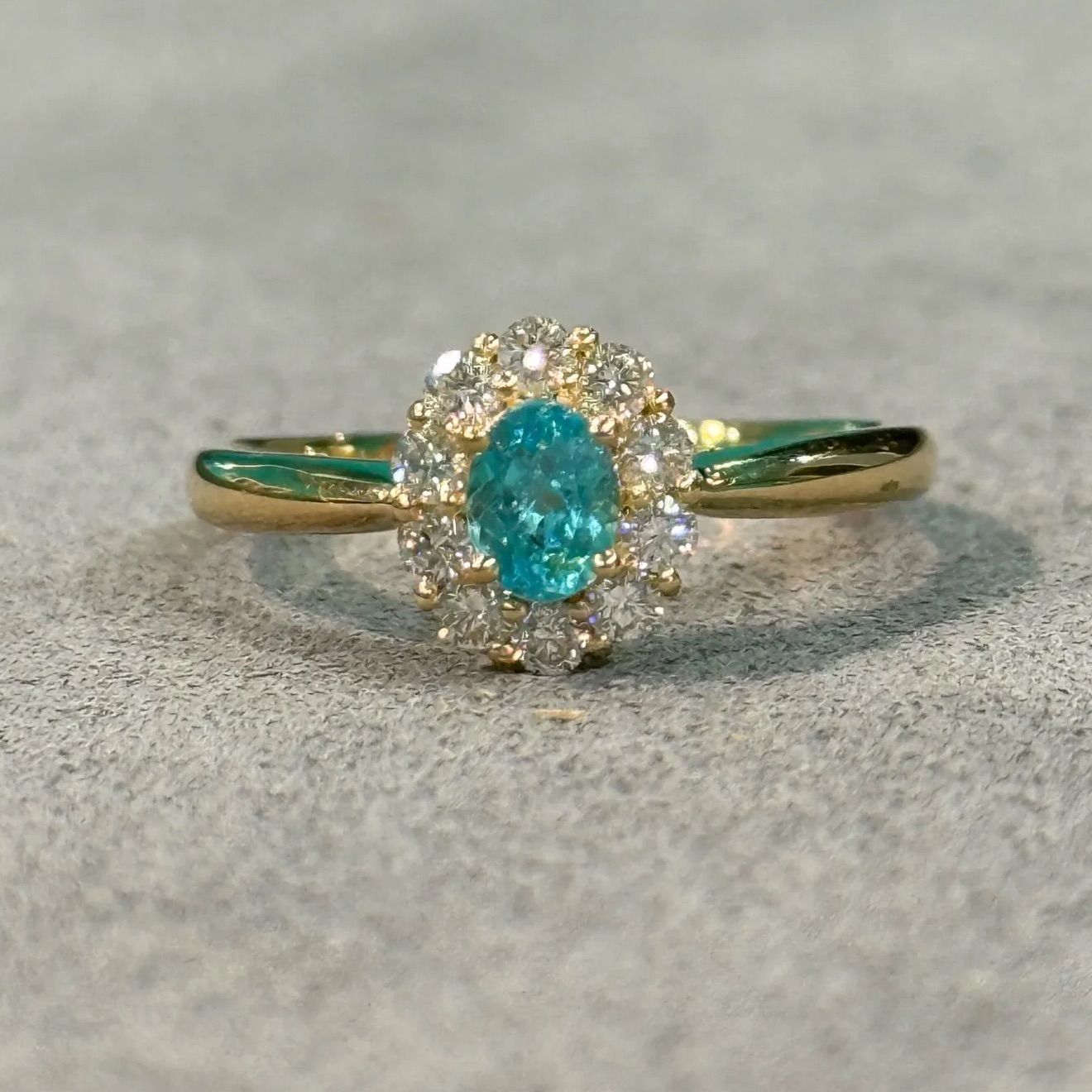 新品 K18 パライバトルマリン0.332ct ダイヤ0.278ct リング - メルカリ