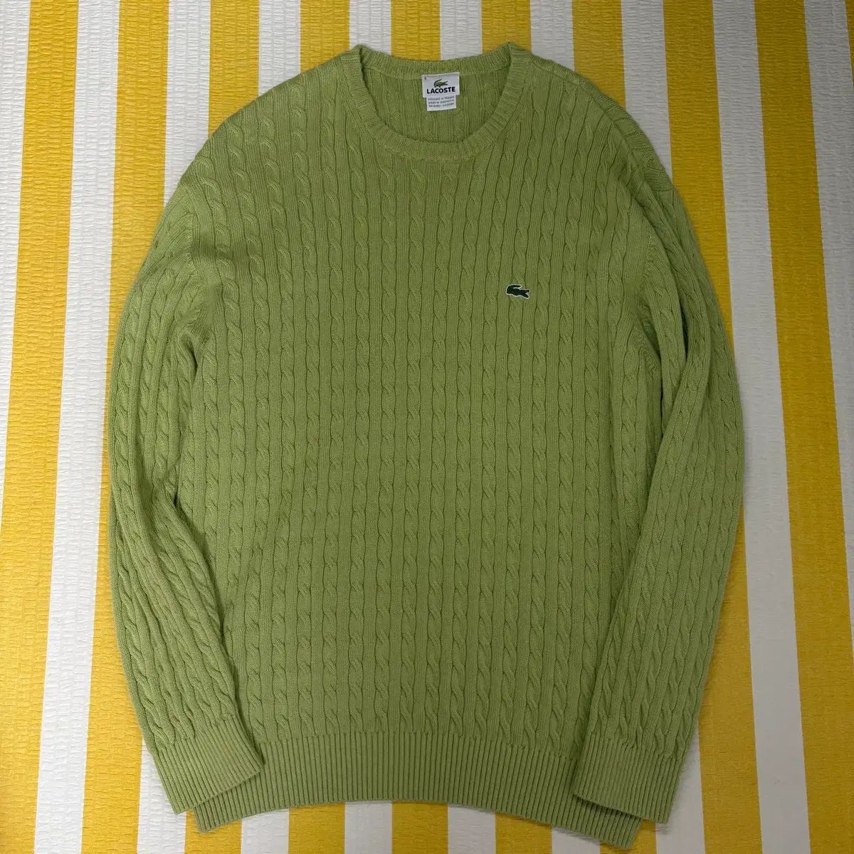 LACOSTE ラコステ ケーブル ニット セーター グリーン XL