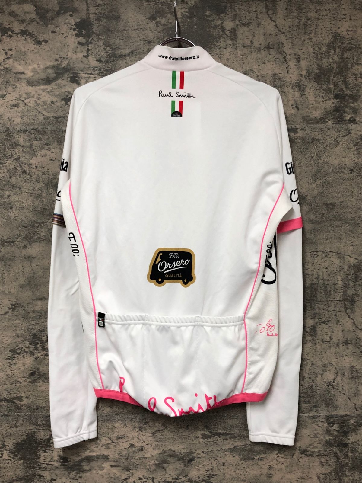 JR085 サンティーニ Santini 長袖サイクルジャージ 白 XL 裏起毛 Paul