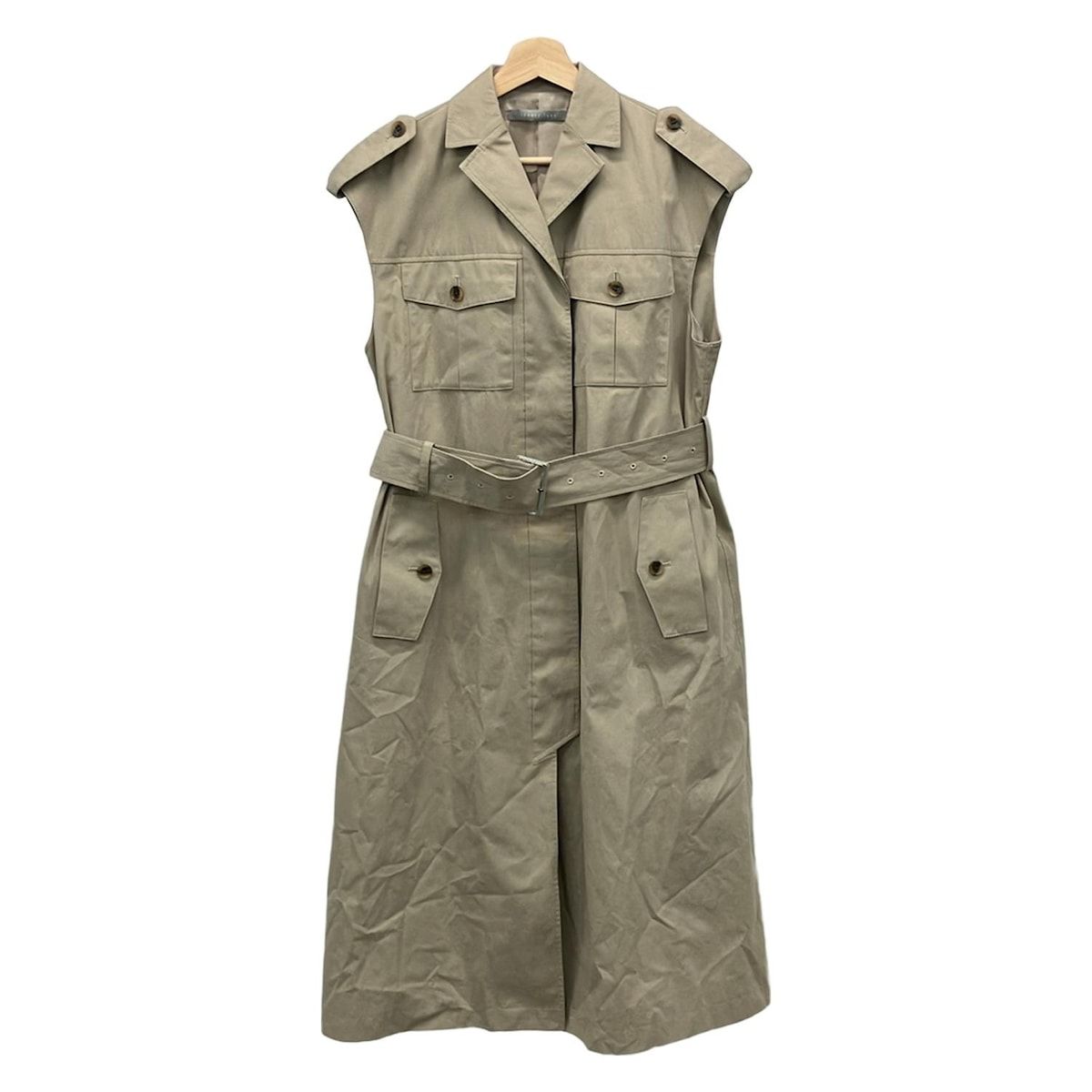 theory luxe セオリーリュクス ベスト サイズ038 M レディース 3302125 ベージュ ロング丈 ノースリーブコート