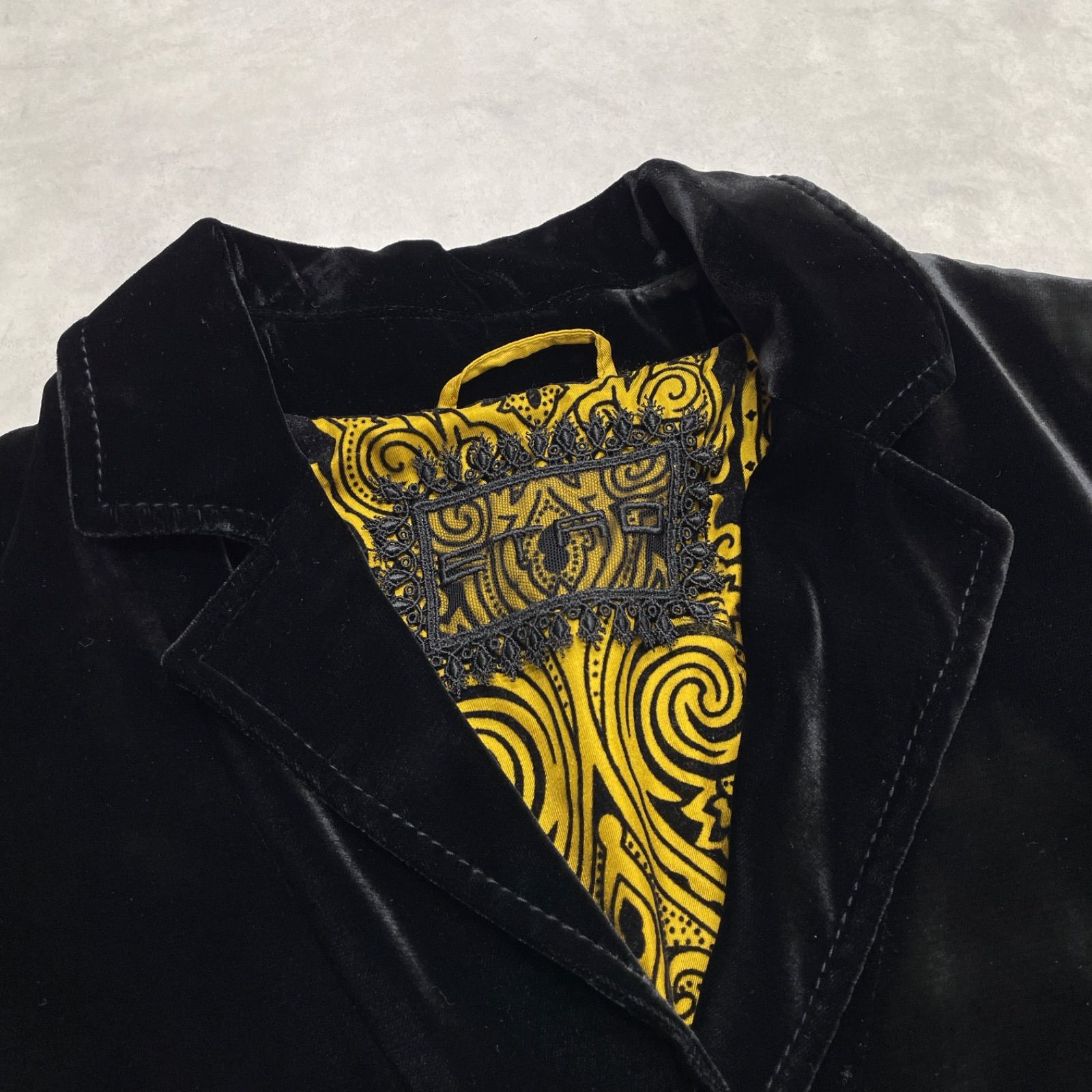 ETRO エトロ テーラードジャケット ベルベット ベロア 裏地総柄