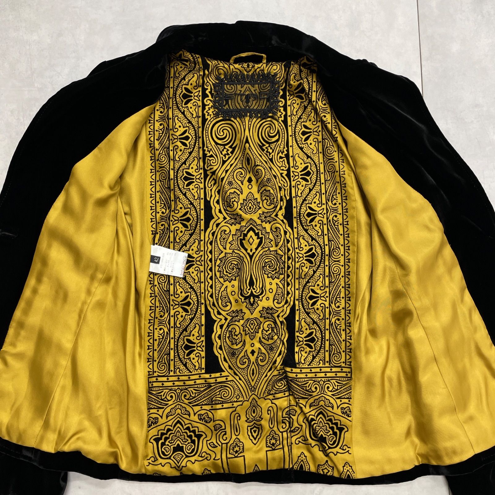 ETRO エトロ テーラードジャケット ベルベット ベロア 裏地総柄